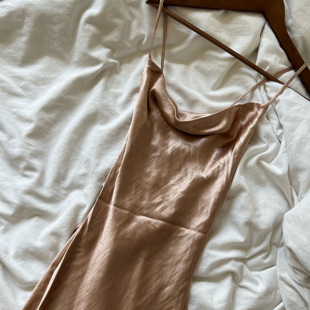 Bronze ASOS formal maxi dress, new with tags